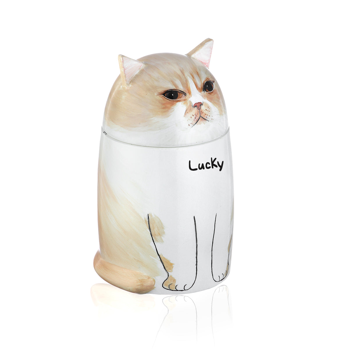 Custom Hand-painted Ceramic Cat Memorial Urn