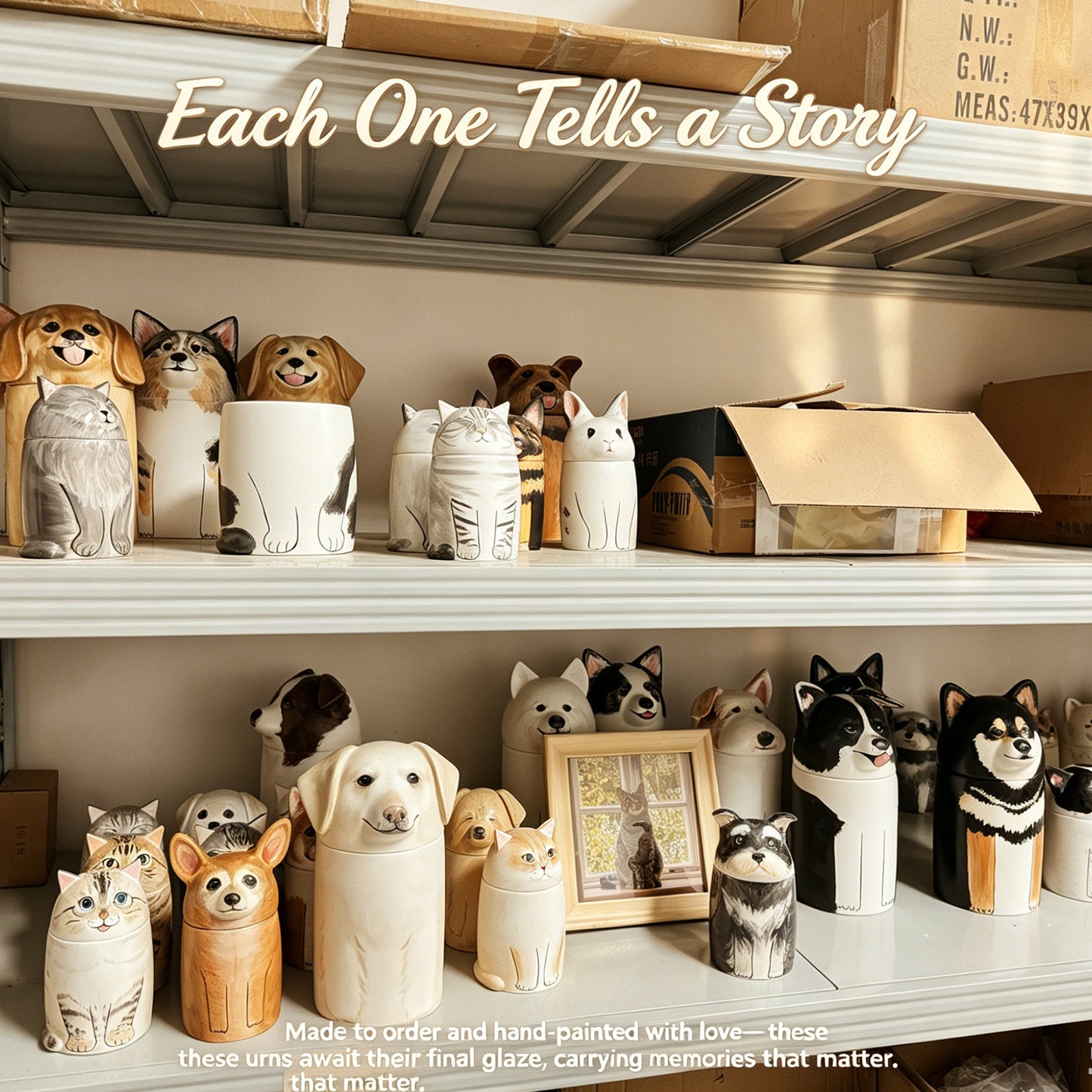 Custom Hand-Painted Cat Memorial Urn - Honor Your Pet’s Memory