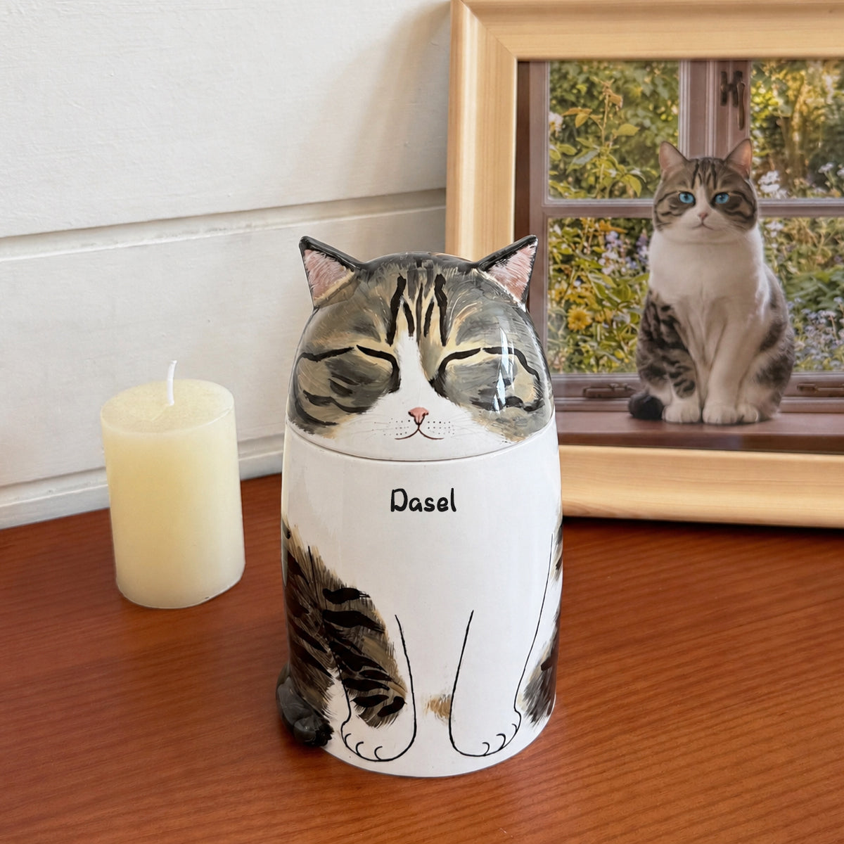 Personalized Ceramic Cat Memory Urn
