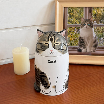 Personalized Ceramic Cat Memory Urn