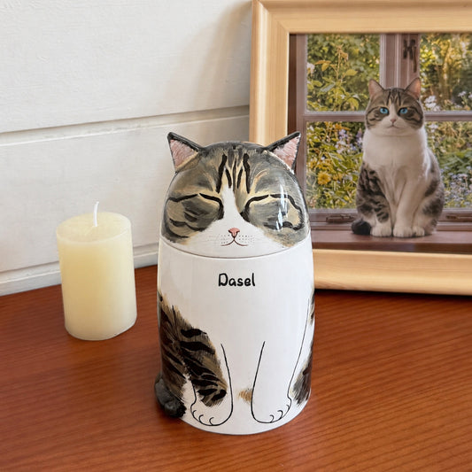 Personalized Ceramic Cat Memory Urn