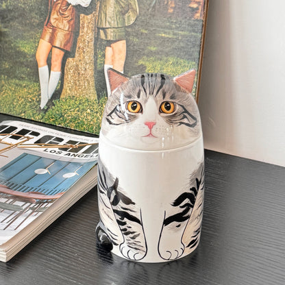 Custom Hand-Painted Cat Memorial Urn - Honor Your Pet’s Memory