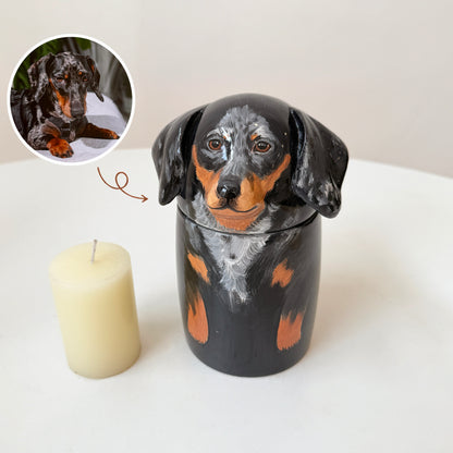 Ceramic Dog Portrait Urn for Ashes – Custom Memorial Keepsake for Pets