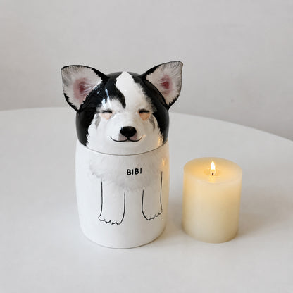 Personalized Dog Cremation Urn Handmade Ceramic Pet Memorial Urn for Ashes