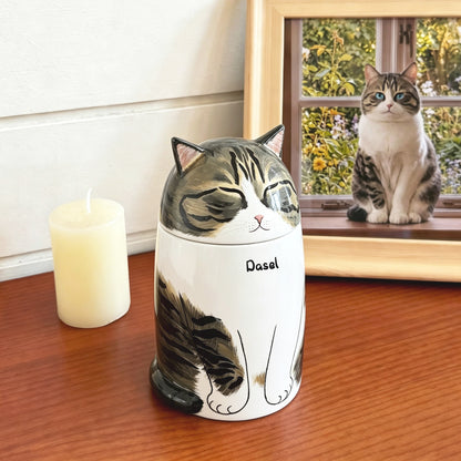 Personalized Ceramic Cat Memory Urn