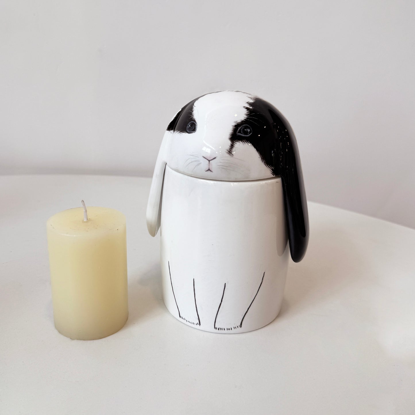 Personalized Rabbit Ceramic Urn - Handmade Pet Memorial Keepsake Urn
