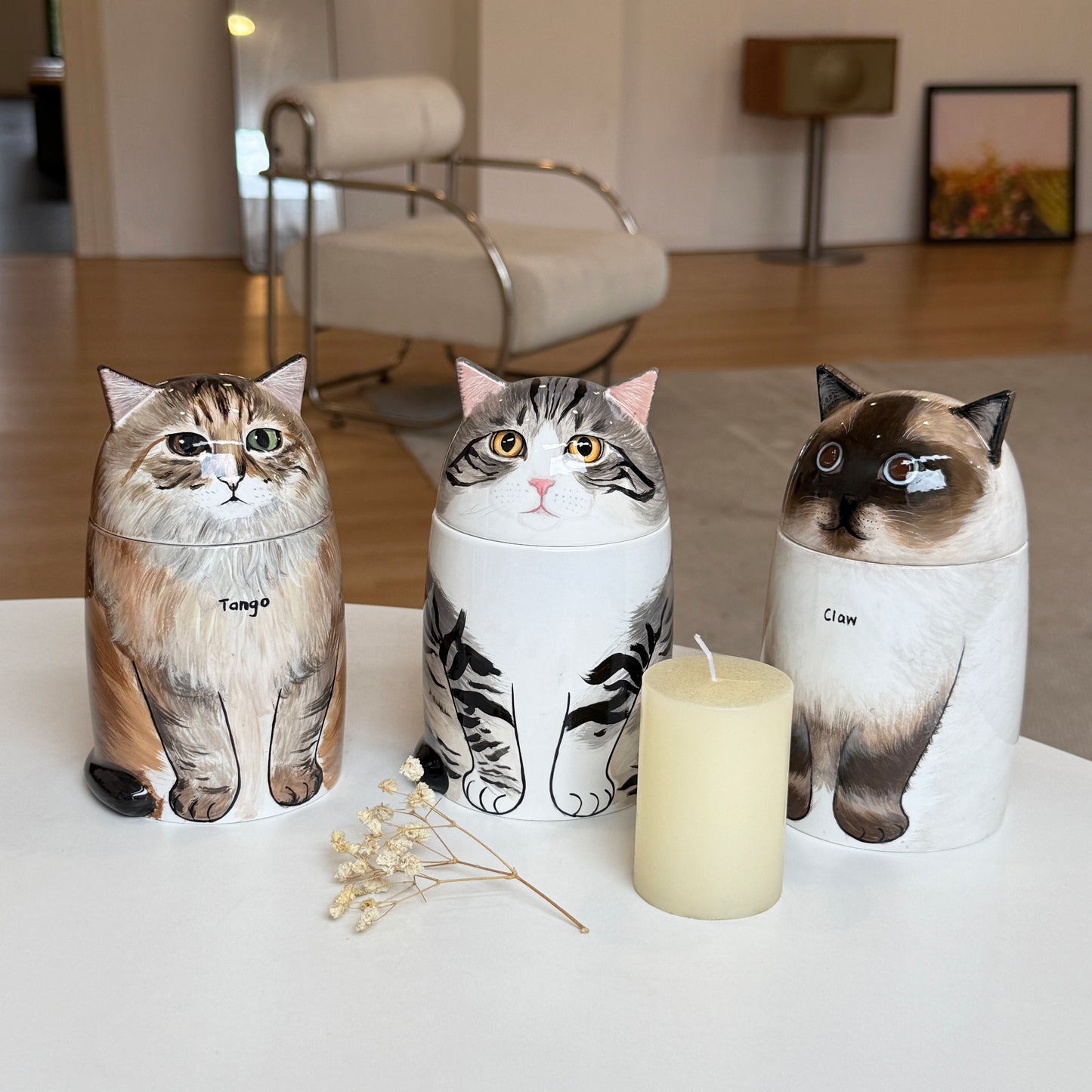 Custom Cat Memorial Urn - Handcrafted Ceramic Urn for Cat
