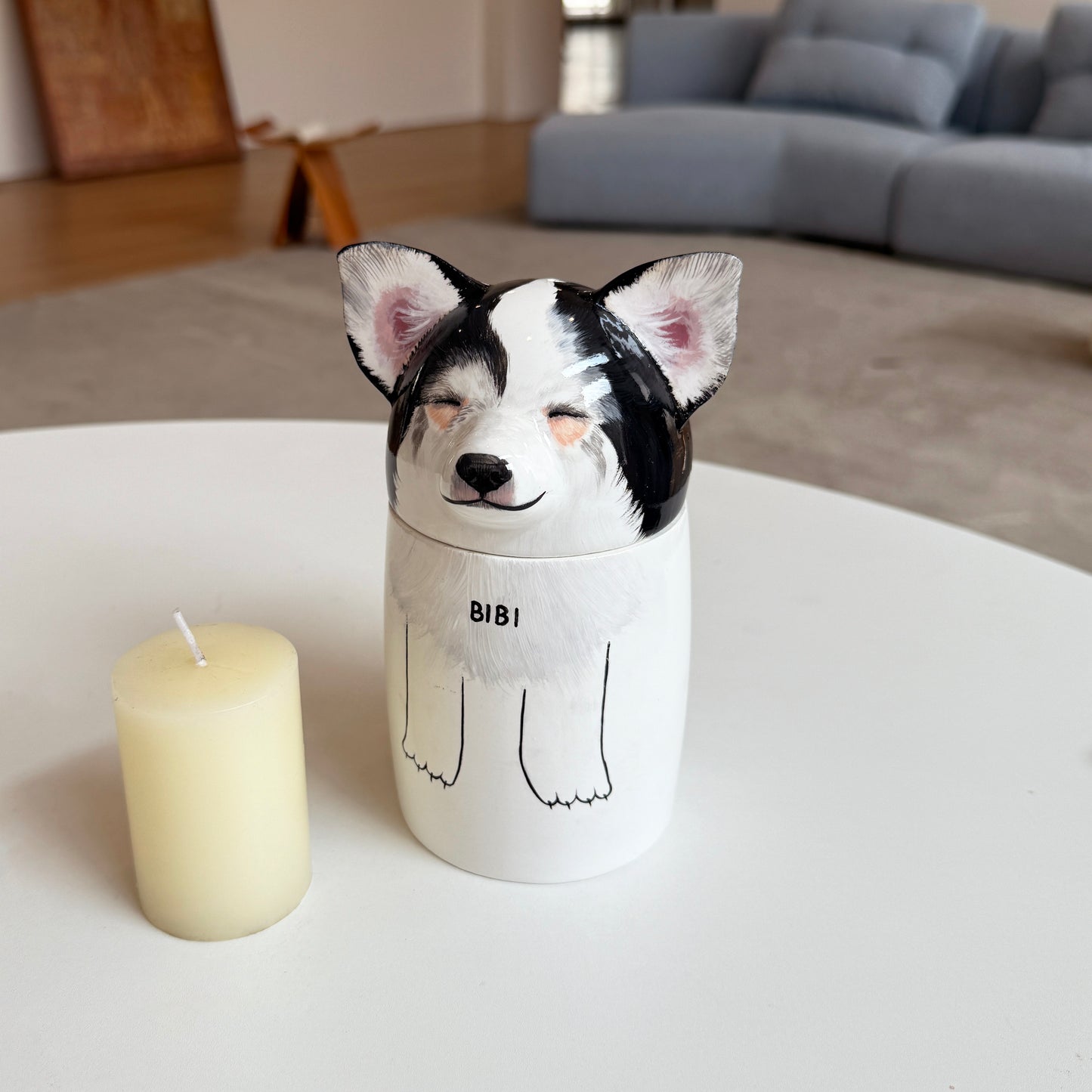 Personalized Dog Cremation Urn Handmade Ceramic Pet Memorial Urn for Ashes
