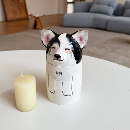 Personalized Dog Cremation Urn Handmade Ceramic Pet Memorial Urn for Ashes