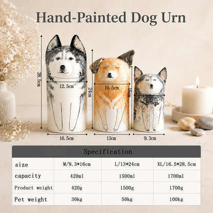 Personalized Cremation Dog Urn - Dog Portrait Memories Gift for Pet Lovers