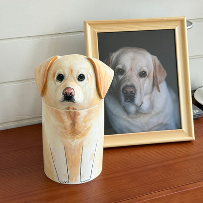 Hand-painted Custom Cat Memorial Urn, Personalized Ceramic Pet Urn for Ashes