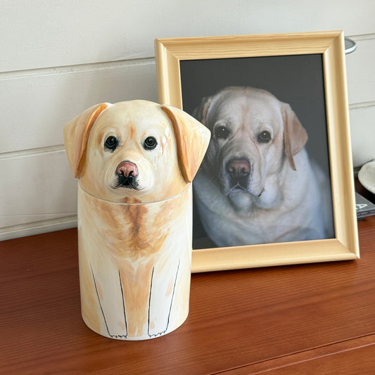 Hand-painted Custom Cat Memorial Urn, Personalized Ceramic Pet Urn for Ashes