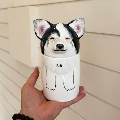 Personalized Dog Cremation Urn Handmade Ceramic Pet Memorial Urn for Ashes