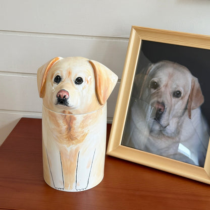 Hand-painted Custom Cat Memorial Urn, Personalized Ceramic Pet Urn for Ashes