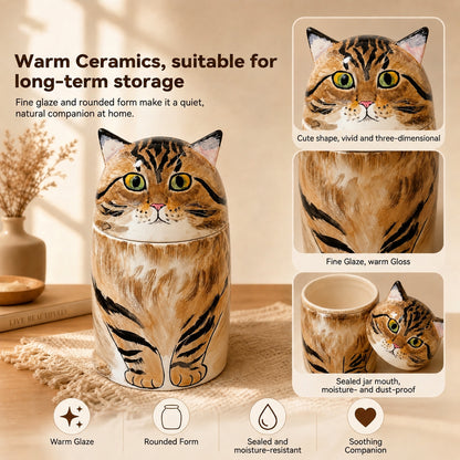 Personalized Pet Ashes Urn – Handmade Ceramic Memorial for Cats