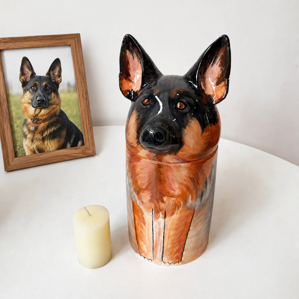 Custom Hand-painted Dog Memorial Urn - Ceramic Pet Portrait Keepsake for Dog Lover