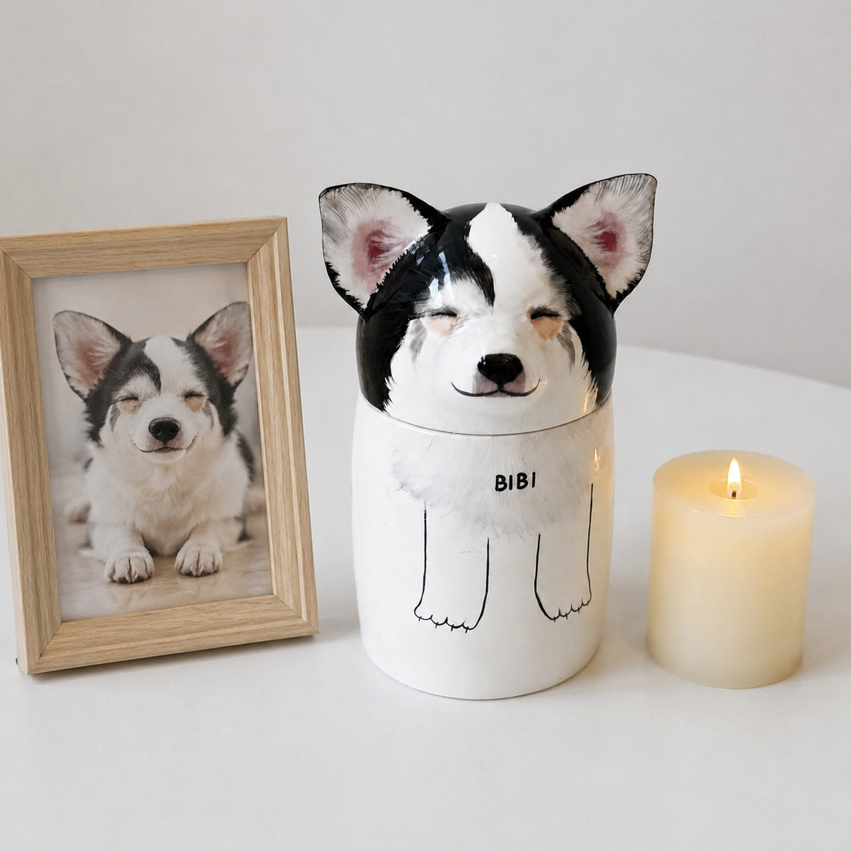 Personalized Dog Cremation Urn Handmade Ceramic Pet Memorial Urn for Ashes