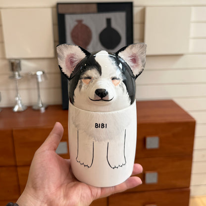 Personalized Dog Cremation Urn Handmade Ceramic Pet Memorial Urn for Ashes