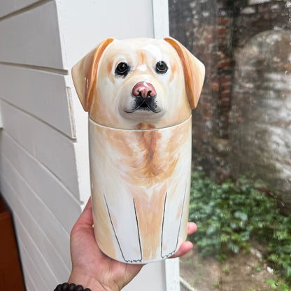 Hand-painted Custom Cat Memorial Urn, Personalized Ceramic Pet Urn for Ashes