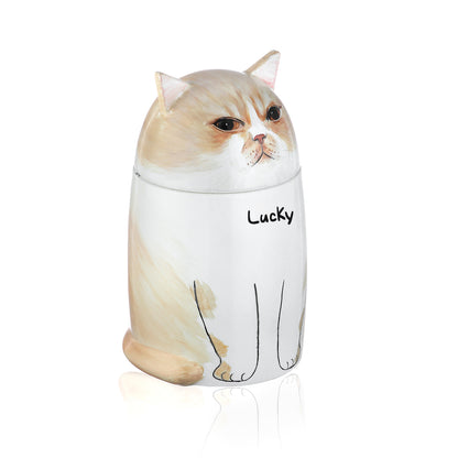 Custom Hand-painted Ceramic Cat Memorial Urn