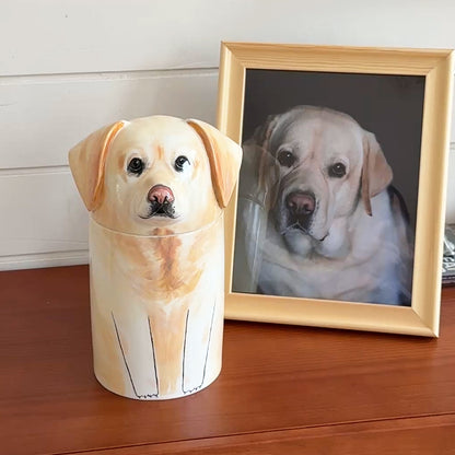 Hand-painted Custom Cat Memorial Urn, Personalized Ceramic Pet Urn for Ashes