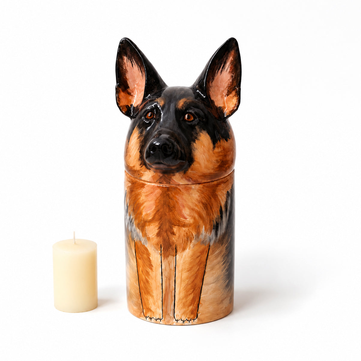 Custom Hand-painted Dog Memorial Urn - Ceramic Pet Portrait Keepsake for Dog Lover