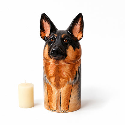 Custom Hand-painted Dog Memorial Urn - Ceramic Pet Portrait Keepsake for Dog Lover