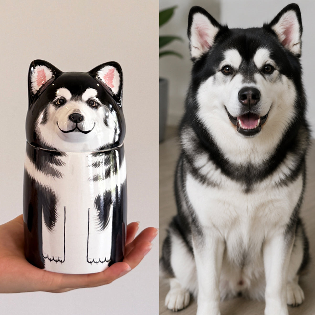 Custom Ceramic Dog Ashes Urn - Pet Keepsake Memorial Urn for Pet