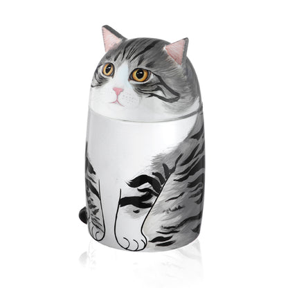 Custom Hand-Painted Cat Memorial Urn - Honor Your Pet’s Memory