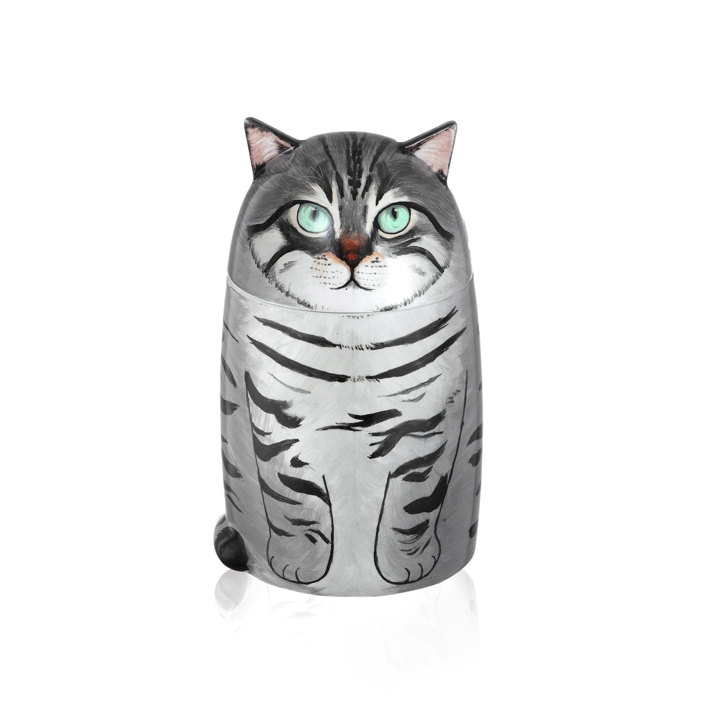 Personalized Ceramic Cat Urn, Hand-painted Memorial Keepsake for Pet