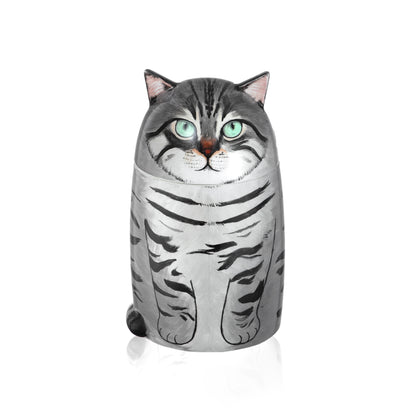 Personalized Ceramic Cat Urn, Hand-painted Memorial Keepsake for Pet
