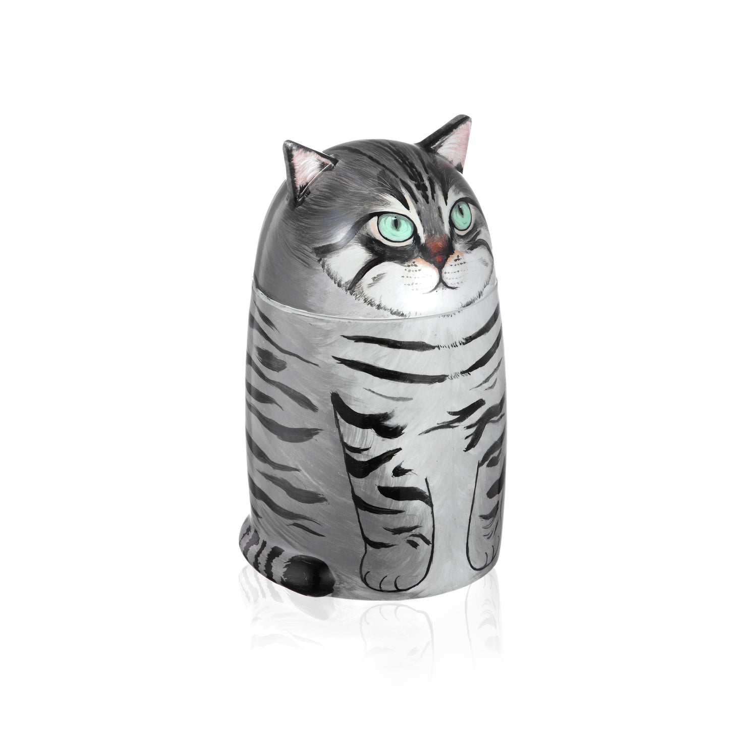 Personalized Ceramic Cat Urn, Hand-painted Memorial Keepsake for Pet