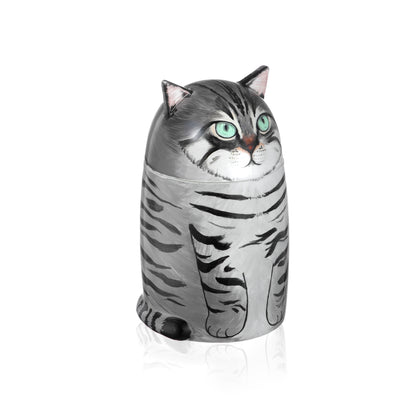 Personalized Ceramic Cat Urn, Hand-painted Memorial Keepsake for Pet