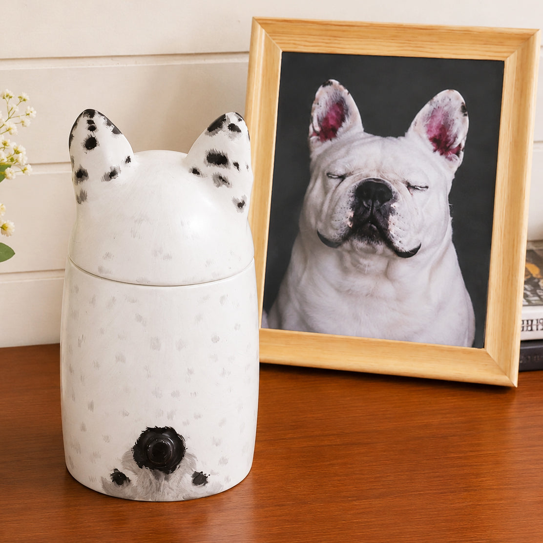 Custom Hand-painted Ceramic Urn for Dog - A Beautiful Tribute to Your Pet
