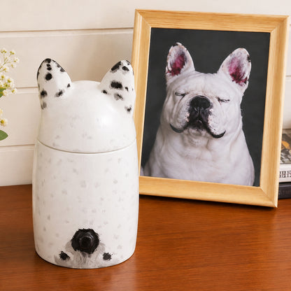 Custom Hand-painted Ceramic Urn for Dog - A Beautiful Tribute to Your Pet