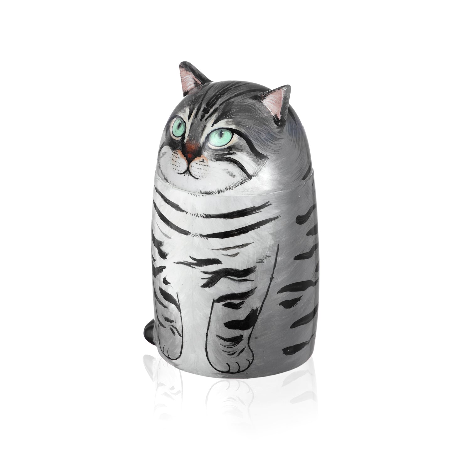 Personalized Ceramic Cat Urn, Hand-painted Memorial Keepsake for Pet
