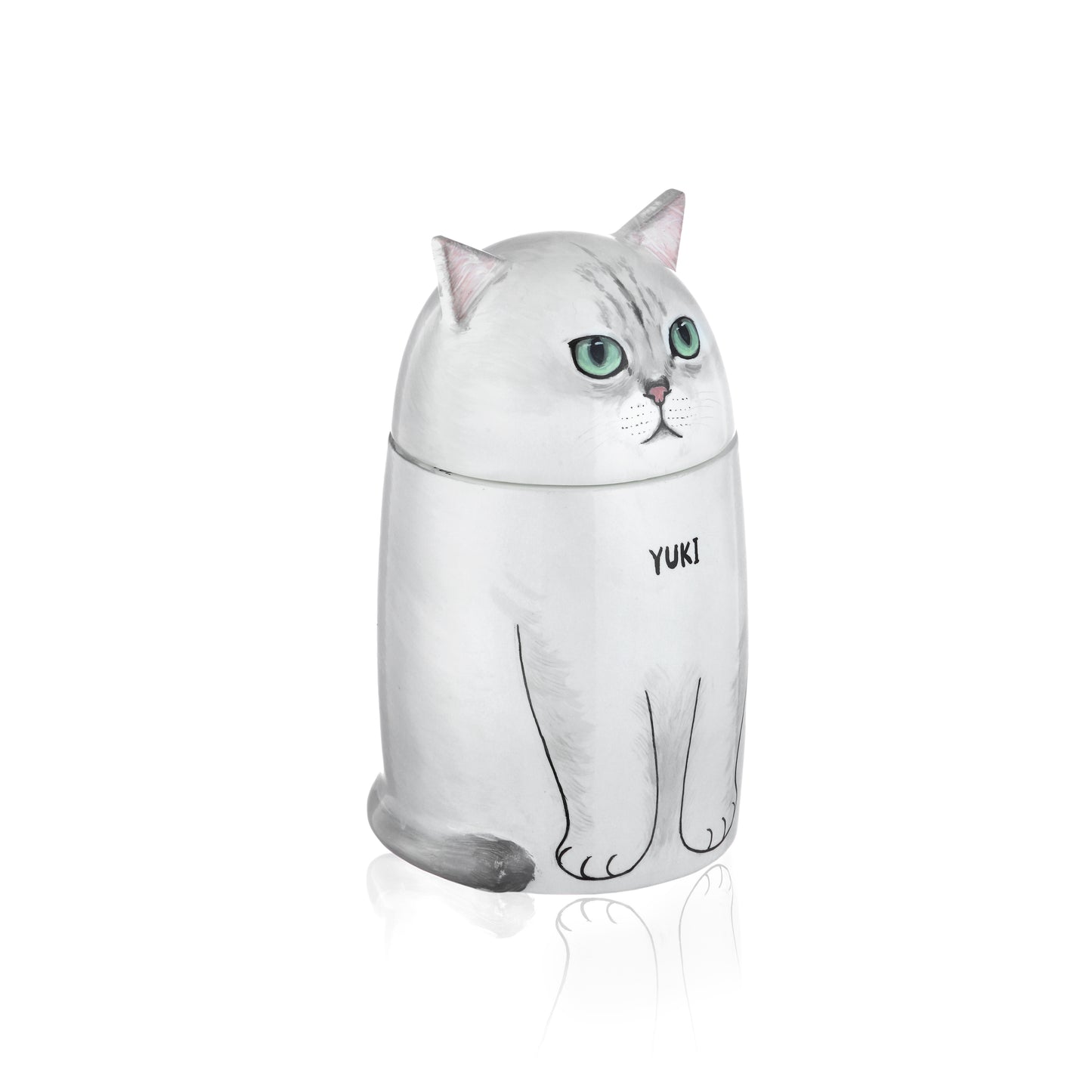 Personalized Hand-Painted Cat Memorial Urn, Ceramic Urn For Pet