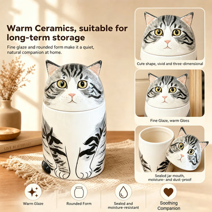Custom Hand-Painted Cat Memorial Urn - Honor Your Pet’s Memory