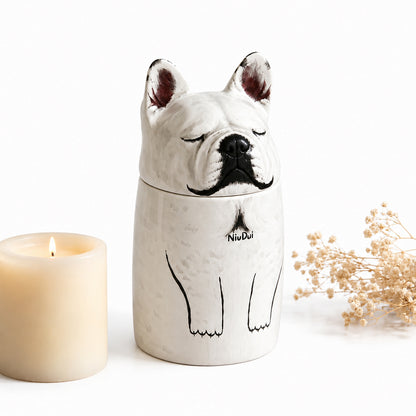 Custom Hand-painted Ceramic Urn for Dog - A Beautiful Tribute to Your Pet
