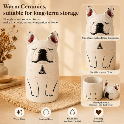 Custom Hand-painted Ceramic Urn for Dog - A Beautiful Tribute to Your Pet