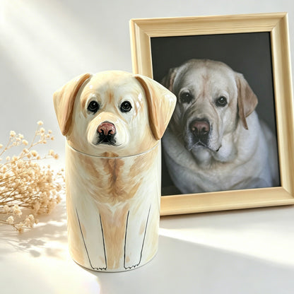 Hand-painted Custom Cat Memorial Urn - Personalized Ceramic Pet Urn for Ashes