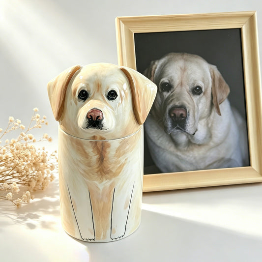 Hand-painted Custom Cat Memorial Urn - Personalized Ceramic Pet Urn for Ashes