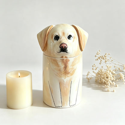 Hand-painted Custom Cat Memorial Urn - Personalized Ceramic Pet Urn for Ashes