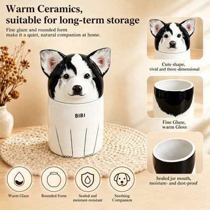 Personalized Dog Cremation Urn - Handmade Ceramic Pet Memorial Urn for Ashes