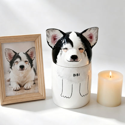 Personalized Dog Cremation Urn - Handmade Ceramic Pet Memorial Urn for Ashes