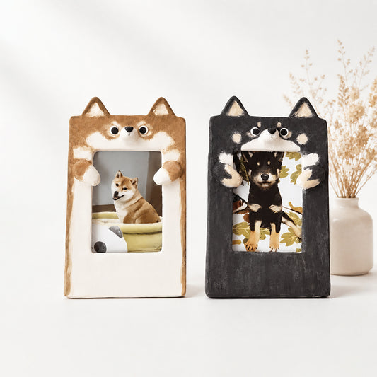 Custom Ceramic Pet Photo Frame - Personalized Cat & Dog Memorial Desktop Decor