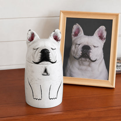 Custom Hand-painted Ceramic Urn for Dog - A Beautiful Tribute to Your Pet