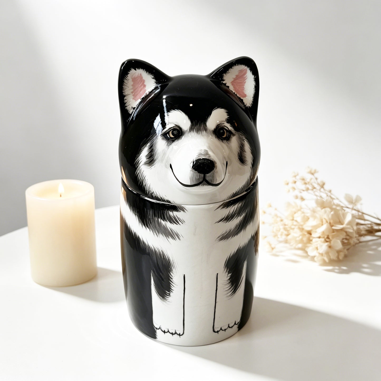 Custom Ceramic Dog Ashes Urn - Pet Keepsake Memorial Urn for Pet