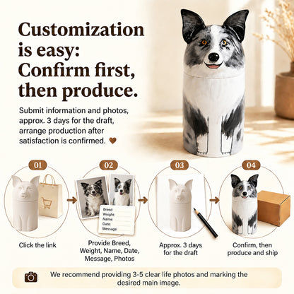 Handcrafted Pet Memorial Urn - Ceramic Keepsake for Your Beloved Dog