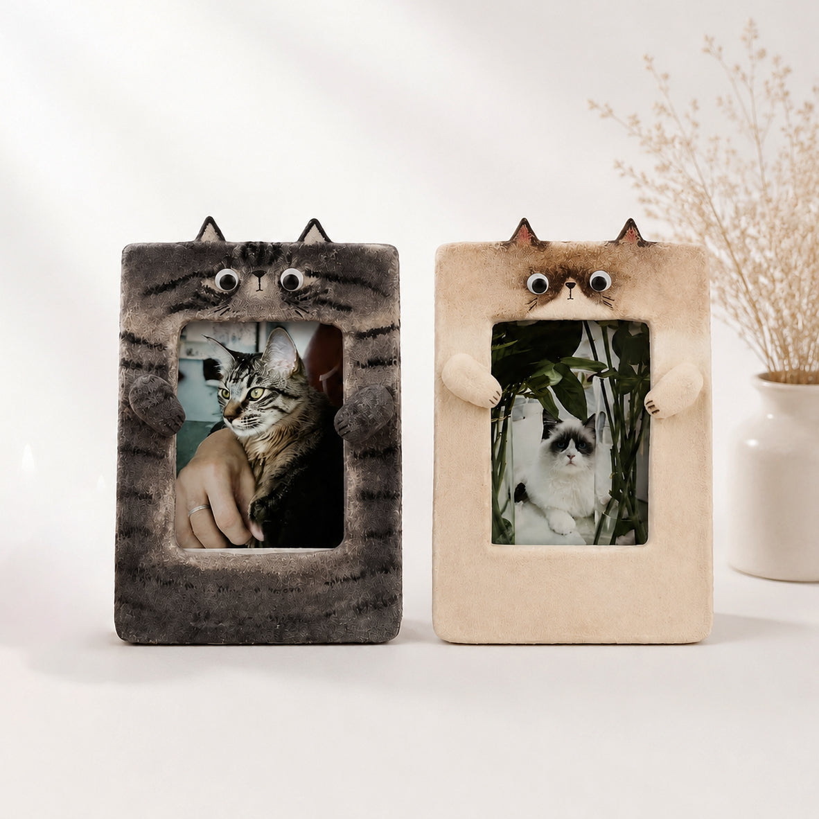 Custom Ceramic Pet Photo Frame - Personalized Cat & Dog Memorial Desktop Decor